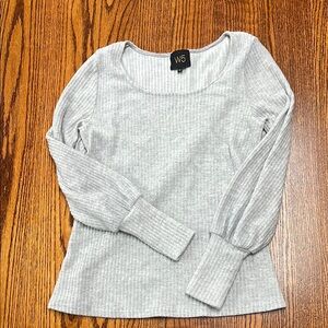 W5 Gray Ribbed Crew Neck Sweater